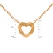 Gold Necklace with Sliding Heart Set with Diamond - Angle 6