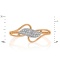 Ring Featuring 20 Diamonds. Hypoallergenic 585 Rose Gold, Rhodium Detailing. View 2