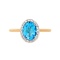 Blue topaz and diamond hypoallergenic ring. View 2