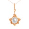 'Pearl-in-Gold-Shell' Pendant. Certified 585 (14kt) Rose Gold