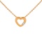 Gold Necklace with Sliding Heart Set with Diamond - Angle 3