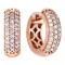 14K Rose Gold Huggie Earrings with 60 Diamonds. Tested 585 Rose Gold with So-called "Russian" Hue