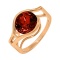 Gold Ring with a 10mm Statement Garnet. Hypoallergenic Cadmium-free 585 (14K) Rose Gold