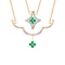 Emerald and Diamond Convertible Necklace. Certified 585 (14kt) Rose Gold, Rhodium Detailing