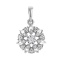 Diamond Wreath Pendant. Certified 585 (14kt) White Gold, Rhodium Finish