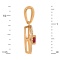 Circle Pendant with Diamond and Ruby Tendril. Hypoallergenic Cadmium-free 585 (14K) Rose Gold. View 3