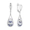 Sapphire and Diamond Cascade Earrings. Certified 585 (14kt) White Gold