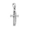 White Gold Diamond Convex Cross Pendant - Angle 2