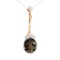 Cocktail Pendant with Oval-Shaped Smoky Quartz. 'Empress' Series, Certified 585 (14K) Rose Gold