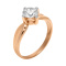 Swarovski CZ Solitaire Ring. 585 (14kt) Rose Gold