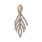 Cascading Diamond Pendant of 14K Rose Gold with Rhodium Detailing. View 2