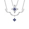 Sapphire and Diamond Convertible Necklace. Certified 585 (14kt) White Gold, Rhodium Finish
