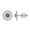 White&Champagne Diamond Ear Studs in White Gold. 585 (14K) White Gold, Black Rhodium Detailing