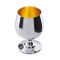 Shiny and Matte Silver 50ml Cognac/Brandy Snifter. Hypoallergenic 925 Silver, 999 Gold Plating