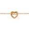 Gold Necklace with Sliding Heart Set with Diamond - Angle 5