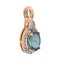 Blue Topaz and Diamond Pendant with Nostalgic Motif - Angle 2