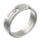 Three Diamond Wedding Band 6mm Wide. Certified 585 (14kt) White Gold