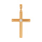 Diamond Cross of Rose Gold Grooved Crossbars. Hypoallergenic Cadmium-free 585 (14K) Rose Gold