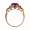 Ring with Round Amethyst and Champagne Diamonds. Hypoallergenic 585 (14K) Rose Gold, Black Rhodium. View 4