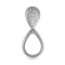 Pave Diamond White Gold Convertible Slide Pendant. Certified 585 (14kt) White Gold, Rhodium Finish