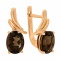 Legacy Smoky Quartz Leverback Earrings. Hypoallergenic Cadmium-free 585 (14K) Rose Gold