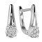 White Gold Arch Earrings with Diamond Clusters. Tested 585 (14K) White Gold, Rhodium Finish