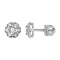 Diamond Floral-inspired Stud Earrings. Certified 585 (14kt) White Gold, Screw Backs