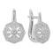 Renaissance Diamond Earrings. Tested 585 (14K) White Gold, Rhodium Finish