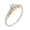 Engagement Ring with 17 Diamonds. Certified 585 (14kt) Rose and White Gold