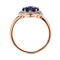 Sapphire and Diamond Shield-style Ring in 14K Rose Gold - Side Angle