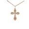 Russian-style Crucifix Pendant. Certified 585 (14kt) Rose and White Gold