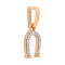 Rose Gold Horseshoe Pendant with Diamonds. Hypoallergenic Cadmium-free 585 (14K) Rose Gold. View 2