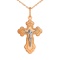 Orthodox Baptismal Crucifix Cross Pendant. Certified 585 (14kt) Rose and White Gold