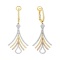 Tri-color Gold Dangle Earrings with 250 Diamonds. Tested 585 (14K) Rose, Yellow and White Gold