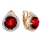 Feast-Worthy Garnet and Diamond Earrings. Hypoallergenic Cadmium-free 585 (14K) Rose Gold