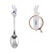 Baby Silver Spoon with a Bunny Wearing a Blue Vest. View 2