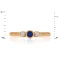 Three Stone Ring: Center Sapphire, Side Diamonds. Hypoallergenic Cadmium-free 585 (14K) Rose Gold. View 2