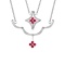Ruby and Diamond Convertible Necklace. Certified 585 (14kt) White Gold, Rhodium Finish