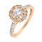 Ring with Diamonds and Natural Topaz by Swarovski. Certified 585 (14kt) Rose Gold, Rhodium Detailing
