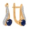Earrings Featuring 2 Sapphires and 20 Diamonds. Hypoallergenic 585 Rose Gold, Rhodium Detailing