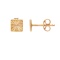Square Design Stud Earrings. Certified 585 (14kt) Rose Gold, Friction Backs