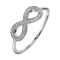 Infinity Ring Featuring 29 Diamonds. Tested 585 (14K) White Gold, Rhodium Finish