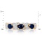 Ring with 10 Diamonds and 3 Oval-cut Sapphires - Angle 2