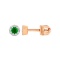 Emerald with Diamond Halo Stud Earrings. Certified 585 (14kt) Rose Gold, Screw Backs