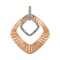 Diamond Pendant with Corrugated Rose Gold. Hypoallergenic Cadmium-free 585 (14K) Rose Gold