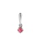 Princess-cut Ruby Pendant. Certified 585 (14kt) White Gold