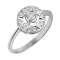 Diamond Bethlehem Star Ring. 585 (14kt) White Gold, Rhodium Finish