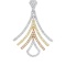 Tri-color Gold Dangle Earrings with 250 Diamonds. Enlarged image