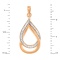 Intertwined Diamonds and Plain Gold Pendant. Hypoallergenic 585 Rose Gold, Rhodium Detailing