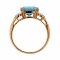 Neoclassical Ring with Blue Topaz and Diamonds in European 585 Rose Gold: Angle 4